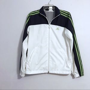 Adidas White, Navy, Green Track Windbreaker